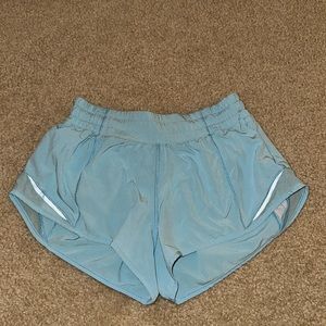 Size 4 Light Blue Hotty Hot Lululemon Shorts 2.5”